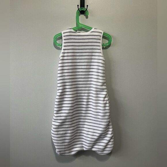 Nordstrom Baby White & Grey Striped Fleece Sleep Sack 0-12 months NWOT - Picture 6 of 6